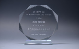 2016 取得恩福（中国）颁给的“年度最佳表现奖”