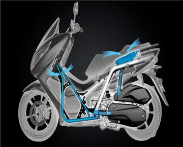 Why is the rear wheel of a scooter only connected to the body on one side?
